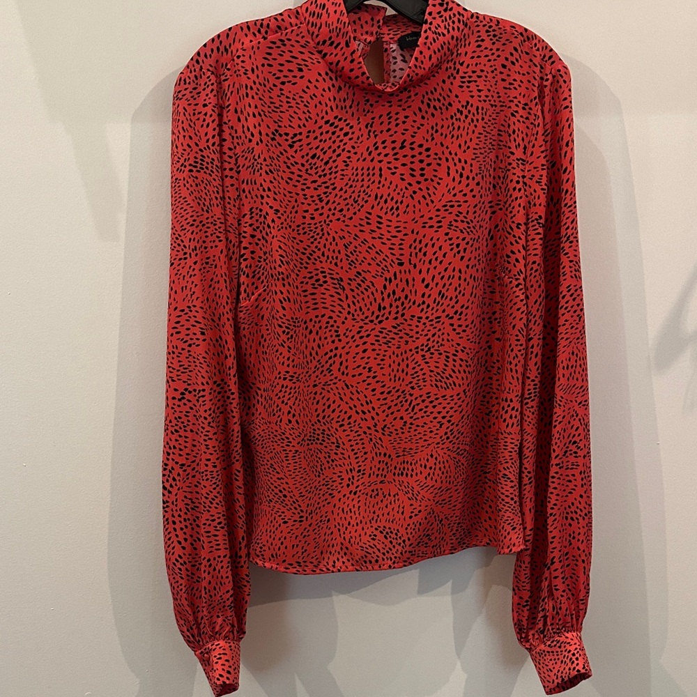 House of Harlow 1960 Red and Black Patterned Blouse